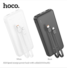 Pin sạc dự phòng Hoco J118 10.000mAh chính hãng kèm cáp liền pin [ BH 1 NĂM]