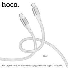 Cáp sạc truyền dữ liệu silicone băng tinh thể X98 (c-c) cổng Type-C to Type-C chính hãng [ BH 1 NĂM]