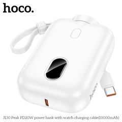Pin sạc dự phòng Hoco J130 nhỏ gọn dung lượng 10.000mAh kèm cáp Type C, Có đèn LED chính hãng [BH: 1 NĂM]