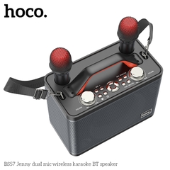 Loa karaoke Bluetooth không dây HOCO BS57 kèm 2 mic [BH 1 NĂM]