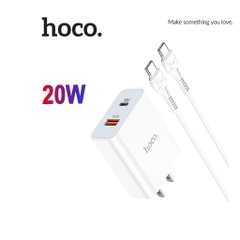 Bộ sạc nhanh 20w HOCO C97 (c-c) (2 cổng PD QC3.0) kèm cáp Type C ra Type C chính hãng [BH 1 năm]