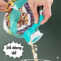 1c kẹp miệng túi thực phẩm, kẹp niêm phong miệng túi có nắp đậy kín miệng to dễ rót, dễ đổ ra Sealing Pour Food Clip [Hộp 4c 4 màu]
