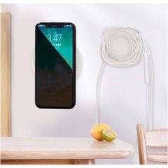 Miếng dán Gel Pad vuông hỗ trợ điện thoại, dán đồ dùng đa năng , có khe quấn cáp sạc