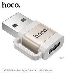 Jack chuyển đổi USB sang Type-C USB 2.0 Hoco UA31D chính hãng [BH: 1 NĂM]