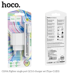Bộ sạc nhanh 18w HOCO C109A usb ra Type-C QC3.0 chính hãng [BH 1 năm]