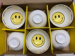 Bộ quà tặng 6 chén kèm đũa SmileLife hình mặt cười / pktn sale