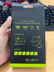 Cáp chuyển đổi VGA ra HDMI (có audio) hộp xanh lá full HD 1080P HDCP [BH 3 tháng]