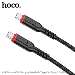 Cáp sạc nhanh 60W HOCO X59 (C-C 3M) (2 đầu Type-C ra Type-C 3 mét) chính hãng [BH: 1 NĂM]