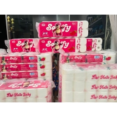 Lốc 12 Cuộn khăn giấy vệ sinh Sofy (tặng kèm 1 khăn ướt HOẶC 1 khăn khô TÙY LÔ) [BH: NONE]