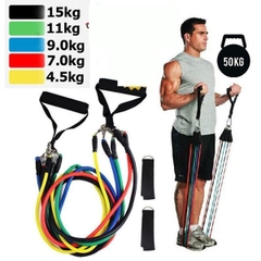 Bộ 5 dây đàn hồi 5 màu hỗ trợ tập Gym tại nhà [BH: NONE]