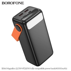 Pin sạc nhanh 22.5w BOROFONE BJ66 40.000mAh PD20W dự phòng kiêm đèn pin phát sáng chính hãng [BH 1 Năm]
