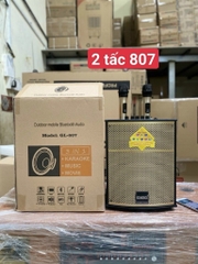 Loa kéo 2 tấc SoundBox GL-807 bluetooth karaoke 2 micro không dây siêu hay [BH 1 năm]