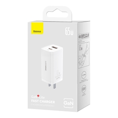 Cốc sạc nhanh GaN2 Lite Baseus CCGAN65UC 1U+1C 65W chính hãng [bh 1 năm]
