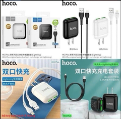 Bộ sạc nhanh 3.4A HOCO HK2 PLUS Iphone cóc 2 cổng sạc USB kèm cáp usb ra iphone