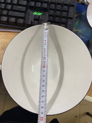 Tô loe 8 họa tiết vân nổi chống trượt size 19.5cm (tô trắng viền đen) siêu sang [BH: NONE]