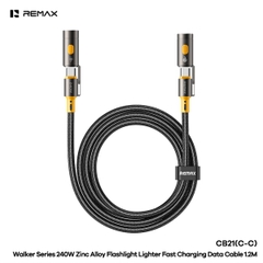 Cáp sạc nhanh 240W REMAX CB21 [C-C] cáp sạc dữ liệu nhanh 1,2M; Đèn pin Walker Series hợp kim kẽm, bật lửa