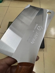 Dao chặt xương, chặt gà, chặt dừa nhà bếp đa năng Nhật Asakh SK5 918 cán gỗ, lỗ tròn treo dao Japan