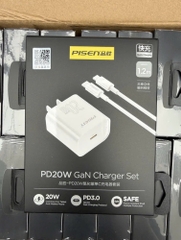 Bộ sạc nhanh GaN 20w PD PISEN CL-02 (C-L) 1.2m chính hãng (cáp type-c ra iphone lightning) - BH 1 năm