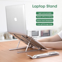 Giá đỡ tản nhiệt cho laptop macbook P3/ N3 (16.6cm x 23.4cm; gấp gọn 4.2cm x 23.4cm) có thể điều chỉnh gấp gọn full box kim loại nhôm đúc