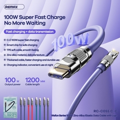 Cáp sạc nhanh 100W REMAX RC-C055 (c-c) 2 đầu Type C ra Type-C chính hãng [BH 1 năm]