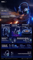 Tai nghe có dây 3.5 headphone REMAX RM-705 game thủ led chụp tai dây dài 2m chính hãng [BH 1 năm]