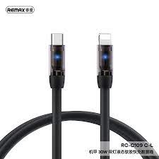 Cáp sạc nhanh 30w Remax rc-c109 c to ip 30W 1,2m type c ra iphone lightning tích hợp đèn chính hãng [BH 1 năm] / pktn sale
