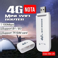 Usb phát wifi chuẩn 4G LTE NOTA  bằng sim [BH 6 tháng]