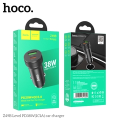 Cóc sạc nhanh 38W xe hơi HOCO Z49B (1 cổng Usb QC3.0 và 1 cổng Type C PD20W) chính hãng [BH 1 năm]