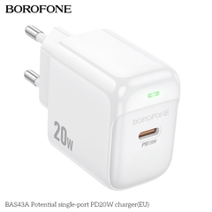 Cóc sạc nhanh 20W BOROFONE BAS43A (EU) (1 cổng Type C) chính hãng [BH 1 năm]