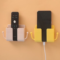 Giá đỡ điện thoại / remote dán tường Q2 CÓ MÓC TREO CHÌA KHÓA 2 BÊN siêu xinh đa năng