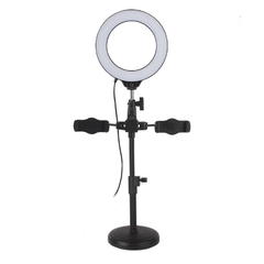 Đèn led Livestream 16cm M16 loại 1 size lớn siêu sáng 3 in 1 chữ T (2 giá đỡ kẹp điện thoại) giống mẫu DK099 / H399 [BH 1 tuần] QT2