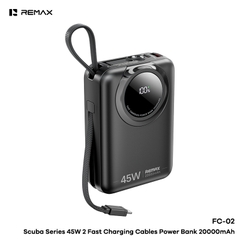 Pin sạc dự phòng REMAX FC-02 20.000mAh sạc nhanh 45w kèm cáp sạc liền pin siêu tiện lợi