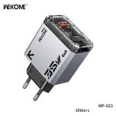 Cóc sạc nhanh 35W Wekome WP-U23 CN 2 cổng (1 cổng USB QC3.0 + 1 cổng Type C PD35W) chính hãng [BH: 1 NĂM]