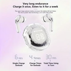 Tai nghe bluetooth v5.3  Ultrapods Pro 2 tai kèm doc sạc, kiểu dáng trong suốt [BH: 3 THÁNG]