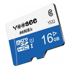 {Không vỹ/ hộp] Thẻ nhớ YOOSEE 16Gb class 10 4K (xanh/ đỏ tùy lô) chuyên xài cho camera [BH: 1 năm]