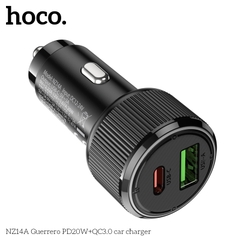 Cóc sạc nhanh 38W cho xe hơi Hoco NZ14A (1 cổng Type C PD + 1 cổng USB) đèn LED chính hãng [BH 1 năm]
