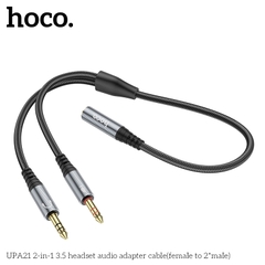 Cáp chuyển âm thanh HOCO UPA21 (2 đực thành 1 cái) đầu 3.5mm chính hãng [BH 1 năm]