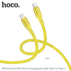 Cáp sạc truyền dữ liệu silicone băng tinh thể X98 (c-c) cổng Type-C to Type-C chính hãng [ BH 1 NĂM]