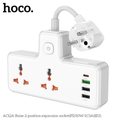 Ổ cắm điện đa năng HOCO AC12A PD30W 3 cổng USB + 1 cổng Type C cáp dài 8,5cm chính hãng [BH 1 NĂM]