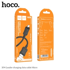 Cáp sạc truyền dữ liệu Hoco X94 cổng USB ra Micro 2.4A dài 1M chính hãng [BH 1 NĂM]
