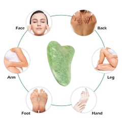 Combo Cây lăn massage mặt kèm Miếng Đá Guasha massage body full box