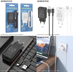 Bộ sạc nhanh 2.1A Borofone Ba86A Eau iphone (cóc 1 cổng Usb A, cáp usb ra lightning iphone a-l) chính hãng [BH: 1 năm]