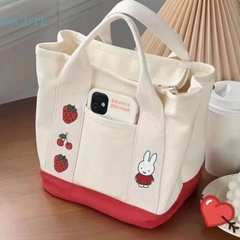 Túi vải nỉ, túi canvas đựng tả bỉm sửa cho bé Thỏ Dâu [BH: NONE]