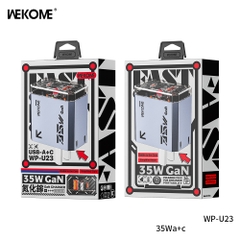 Cóc sạc nhanh 35W Wekome WP-U23 CN 2 cổng (1 cổng USB QC3.0 + 1 cổng Type C PD35W) chính hãng [BH: 1 NĂM]