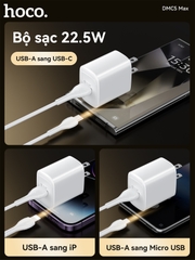 Bộ sạc nhanh 22.5w HOCO DMC5 Max cáp USB ra Samsung Micro chính hãng [BH 1 năm]