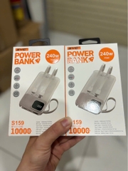 Pin sạc nhanh 240W max SYC S159 10.000mAh, có màn hình hiển thị %, cáp liền thân, cóc móc treo pin chính hãng [BH: 1 NĂM]