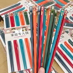 Combo 5 đôi đũa ăn gia đình Japan đa màu [BH: NONE]