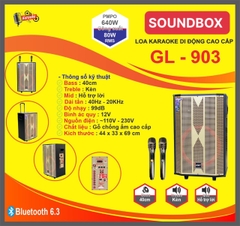 Loa kéo 4 tấc Soundbox GL-903 di động karaoke siêu hay bluetooth kèm 2 micro không dây [BH 1 năm]