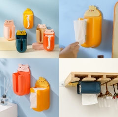Hộp đựng khăn giấy rút nhiều hình con vật ngộ nghĩnh dán tường [BH:NONE] / pktn sale