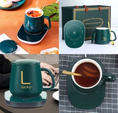 Cốc ly sứ kèm đế điện đa năng chưng yến, hâm nóng cà phê [BH 1 tuần]
